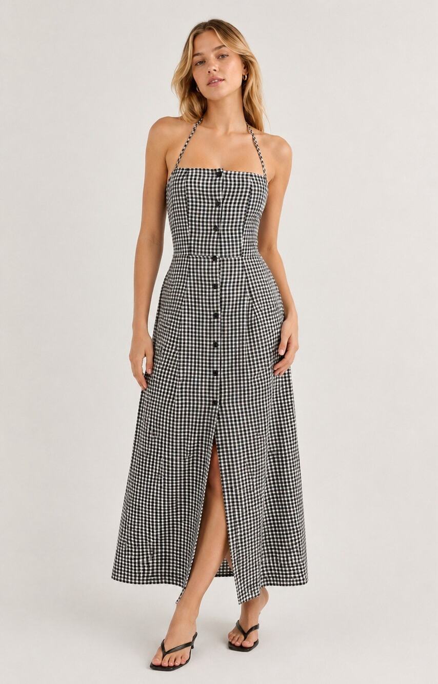 Pretty Little thingsBlack & White Checkered Summer Maxi